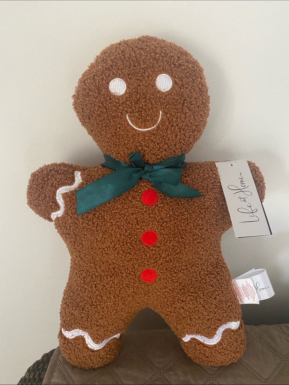 NEW🌈 Life at Home Gingerbread Accent Pillow Festive Holiday Decor